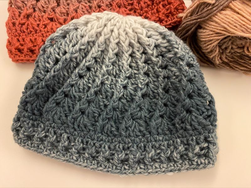crochet hat closeup